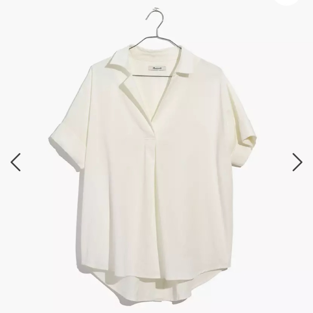 Courier Button-Back Shirt in Pure White